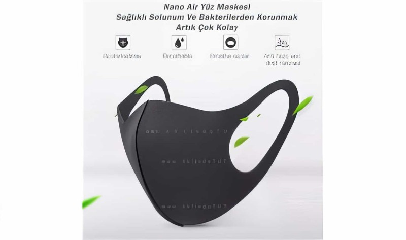 (10 Adet Set) Nano Mask Air Yüz Maskesi Yıkanabilir Maske - Thumbnail