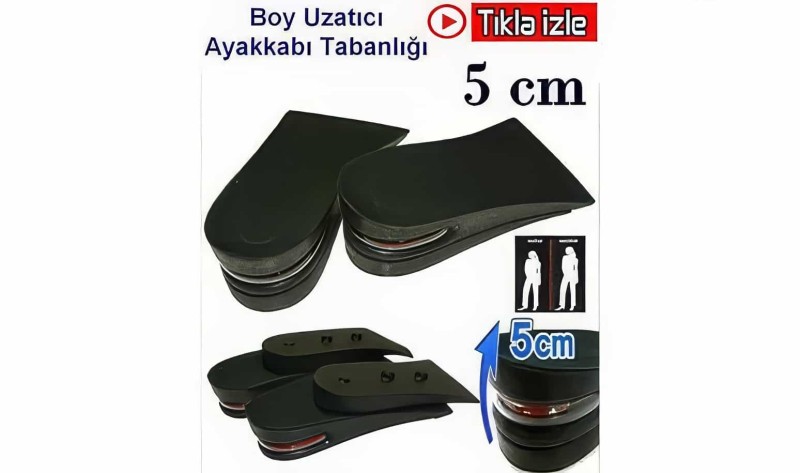 5cm Hava Yastıklı Boy Uzatıcı Tabanlık -ayakkabı Uzatma Tabanlığı Gizli Topuk Taban Yükseltici - Thumbnail