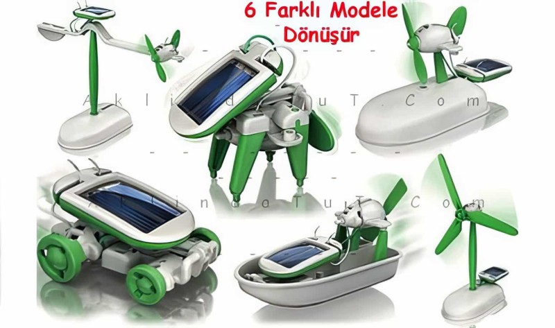 6 Farklı Modele Dönüşen Güneş Enerjili Robot ( 6 İn 1 Robot Kits ) - Thumbnail