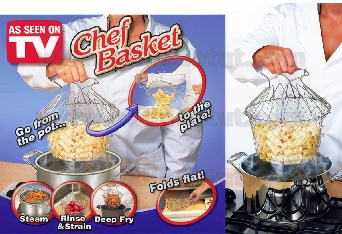 Chef Basket Çok Fonksiyonlu Pratik Süzgeç