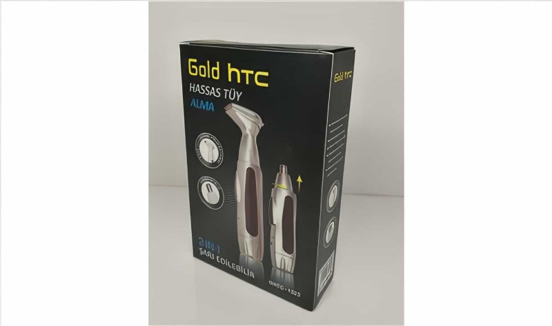 Gold Htc Ghtc-1222 Bıyık Ense Sakal Düzeltme - Kulak Burun Kılı Alma Tüy Kesme Makinesi 2 İn 1 Traş Makinesi - Thumbnail