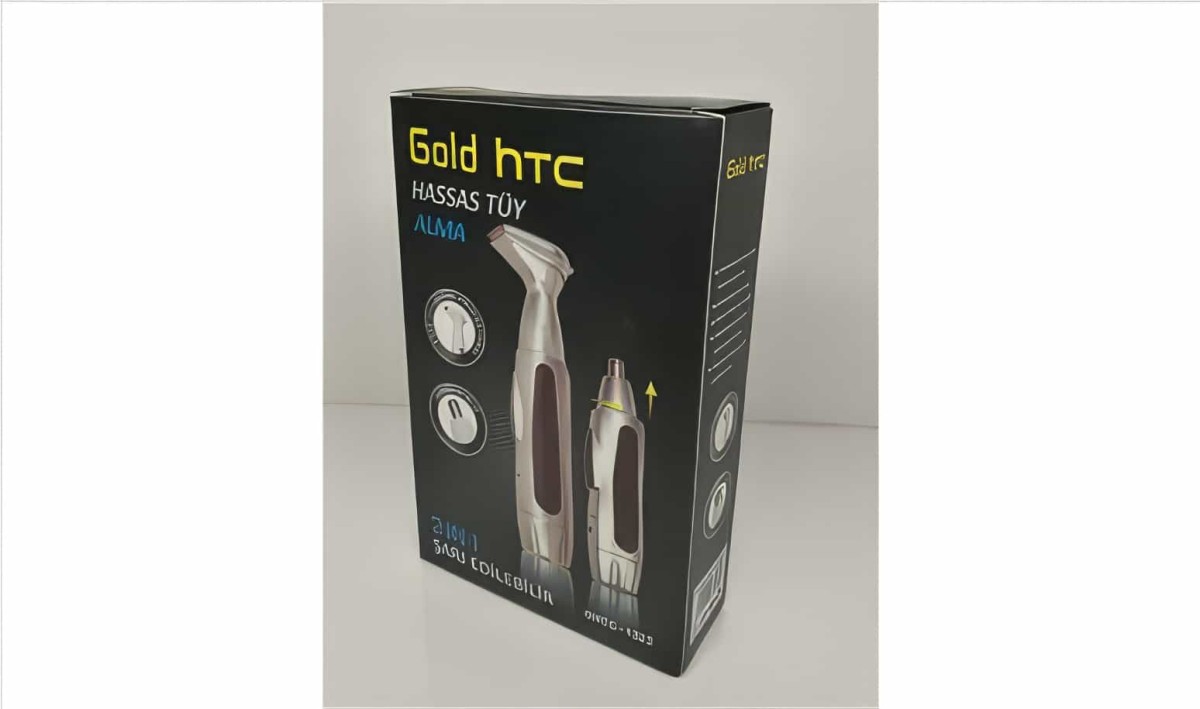 Gold Htc Ghtc-1222 Bıyık Ense Sakal Düzeltme - Kulak Burun Kılı Alma Tüy Kesme Makinesi 2 İn 1 Traş Makinesi