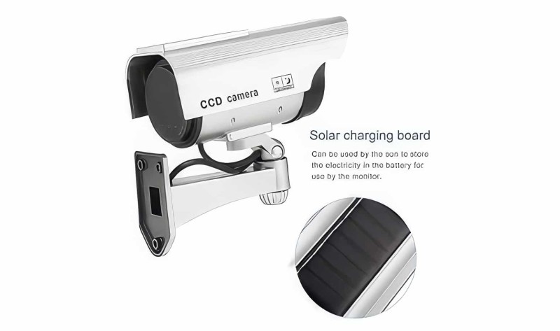 Güneş Enerjili - Solar Powered - Caydırıcı Gerçekçi Görünümlü - Sahte Güvenlik Kamera Ccd - Gece Görüşlü - Thumbnail