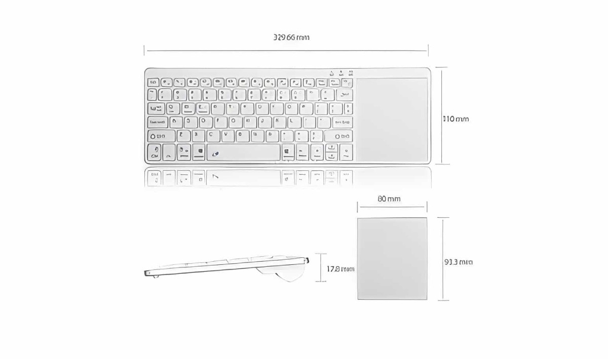 Kablosuz Klavye Ve Touchpad - Wireless Touchpad Keyboard Rl020