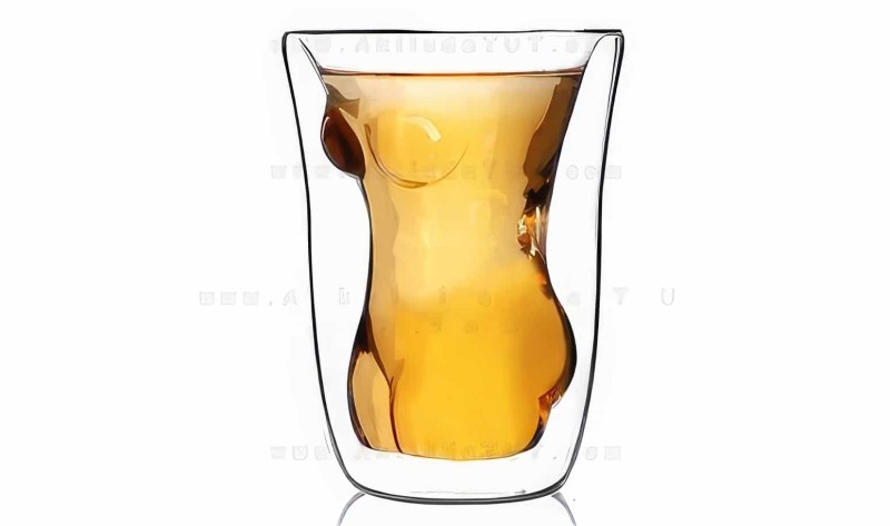 Kadın Vücudu Şeklinde Bardak - Lady Girl Glass - Çift Cidarlı - Çift Camlı Çay Ve Kahve Bardağı - Thumbnail