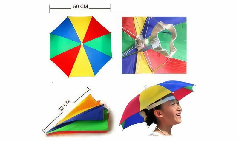 Kafa Şemsiyesi - Kafaya Takılan Şapka Şemsiye - Thumbnail