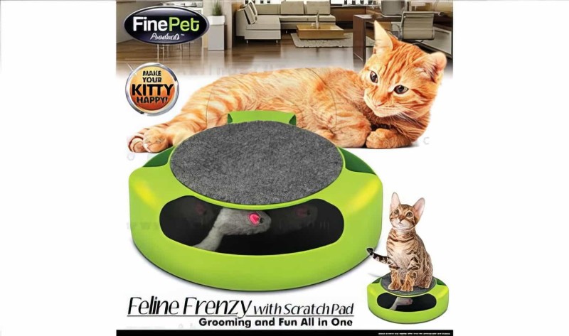 Kedi Oyuncağı Dönen Fareli Tırmalama Finepet Feline Frenzy - Thumbnail