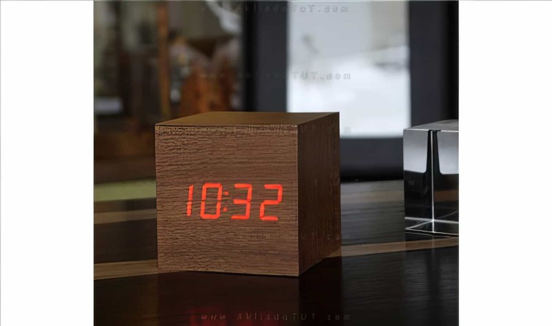  - Küp Led Saat - Cube Alarm Led Clock