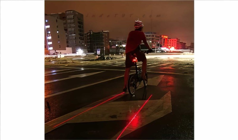 Lazer Güvenlik Şeritli Bisiklet Stop Lambası - Thumbnail