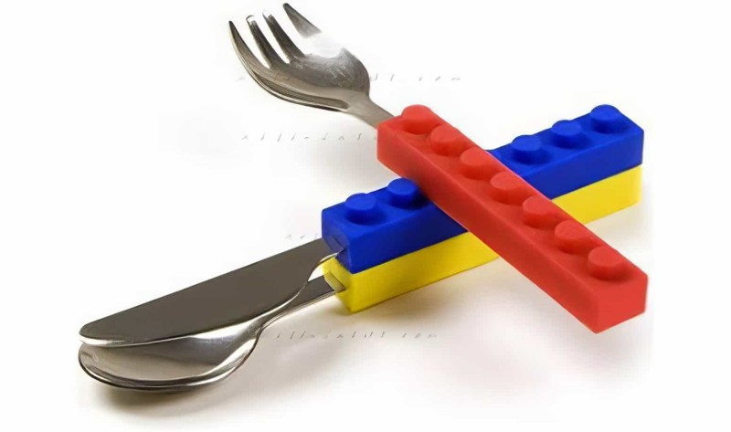 Lego Saplı Çatal Bıçak Kaşık Takımı - Thumbnail