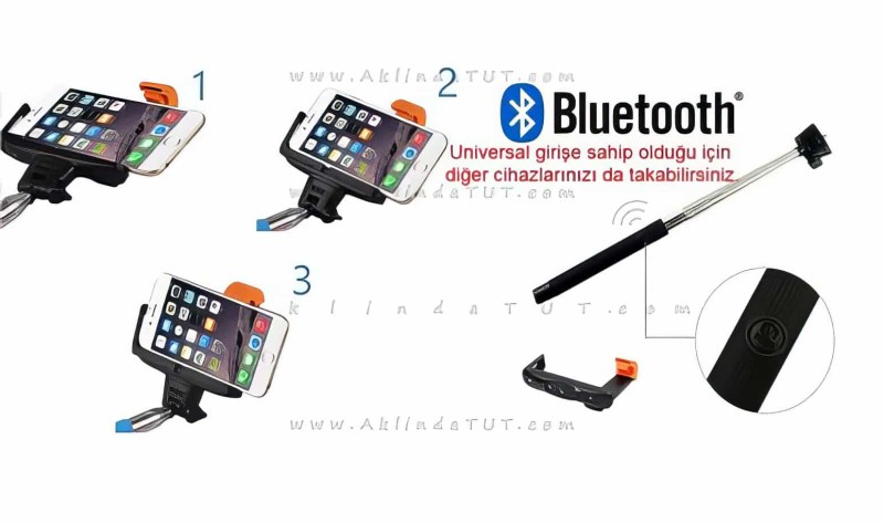 Monopod Bluetooth Selfie Çubuğu (özçekim Çubuğu) - Thumbnail