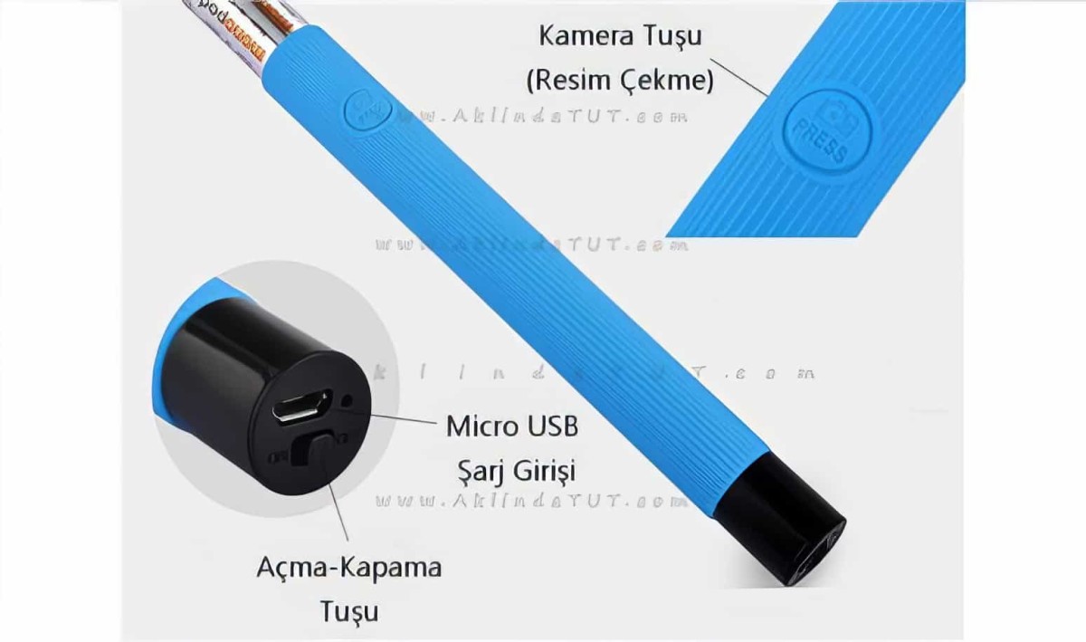 Monopod Bluetooth Selfie Çubuğu (özçekim Çubuğu)