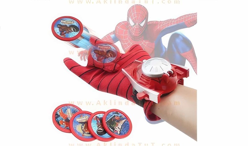  - Örümcek Adam Spiderman Disk Atan Aksiyon Eldiven + 4 Adet Disk