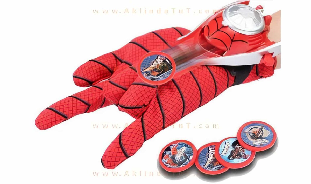 Örümcek Adam Spiderman Disk Atan Aksiyon Eldiven + 4 Adet Disk