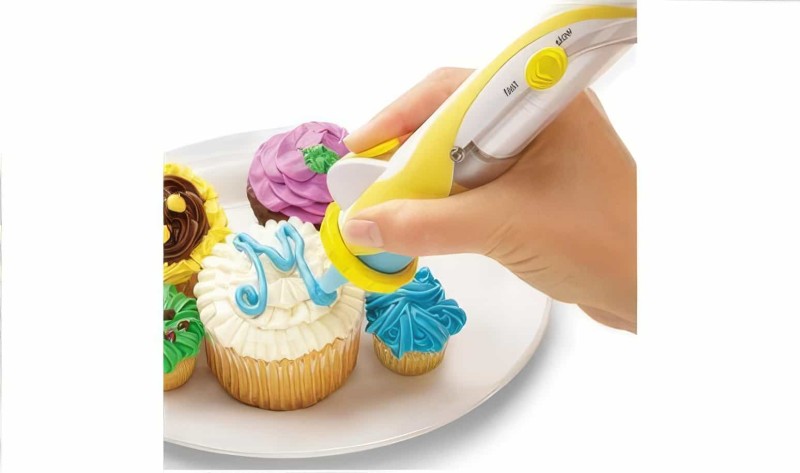 Pilli Otomatik Pasta, Cupcake Süsleme Kalemi Seti Frosting Deco Pen - Thumbnail
