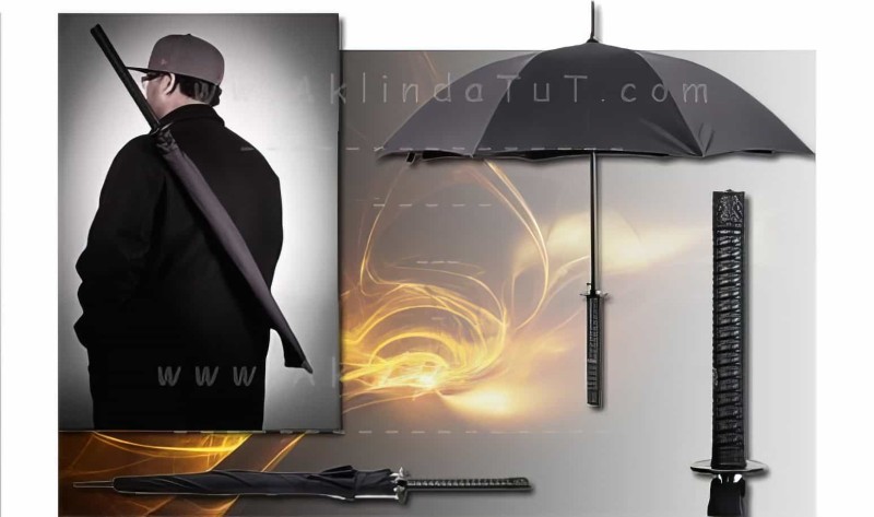Samuray Kılıcı Şeklinde Şemsiye - Thumbnail