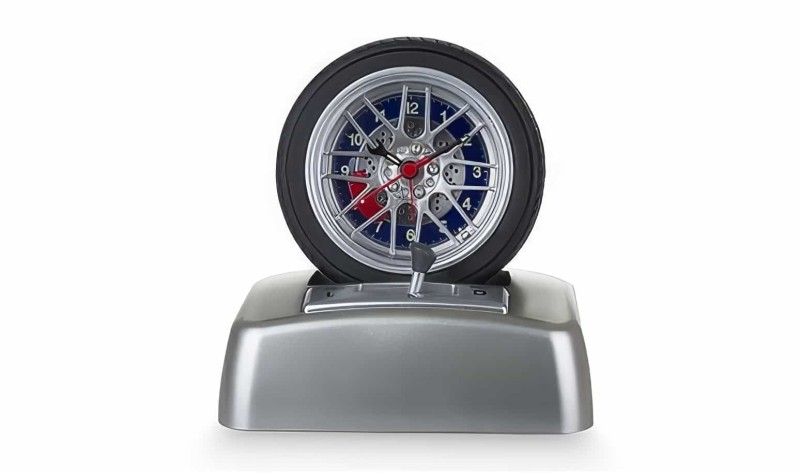 Sesli Araba Lastiği Alarm Saati - Spinning Tire Alarm Clock - Thumbnail