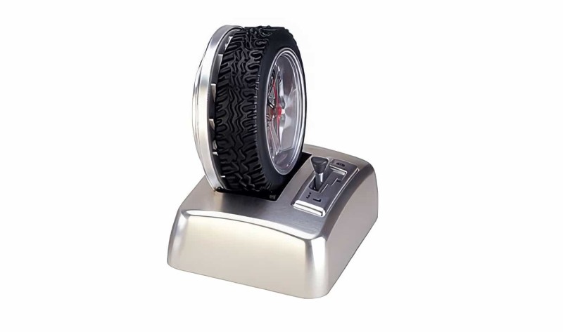 Sesli Araba Lastiği Alarm Saati - Spinning Tire Alarm Clock - Thumbnail