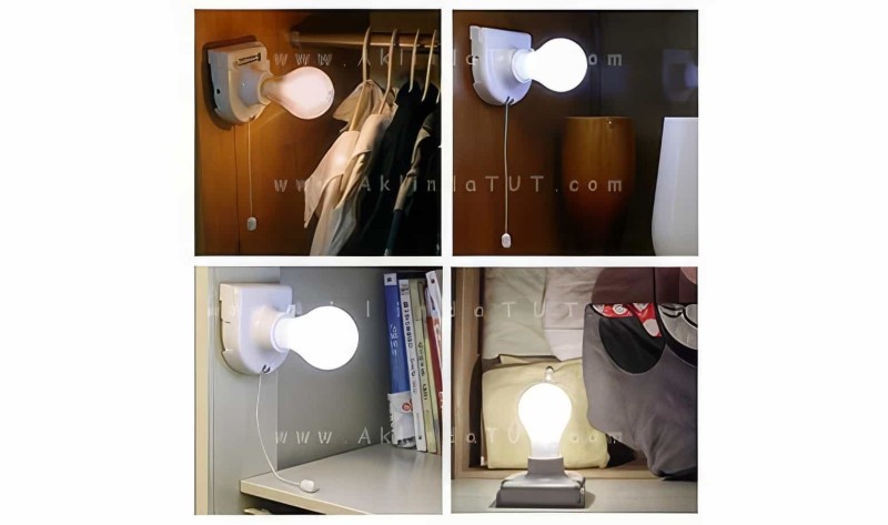 Stick Up Bulb Portatif Pilli Led Ampül Gece Lambası Dolap Lambası - Thumbnail