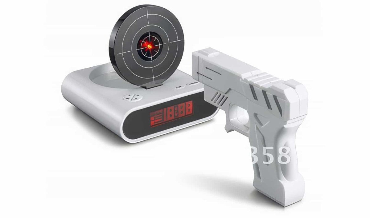 Uzaktan Tabancalı Alarm Saat Lcd Ekran Gun Alarm Clock