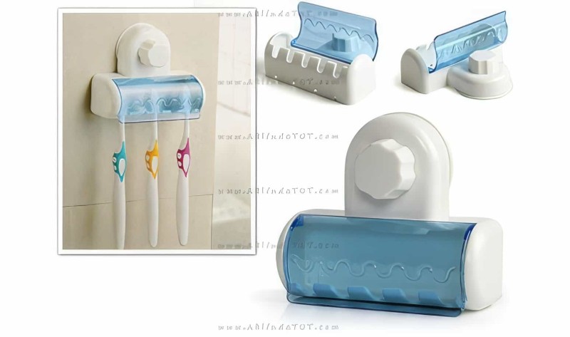 Vantuzlu Dekoratif Diş Fırçası Tutacağı (5 Fırça Kapasiteli) - Thumbnail