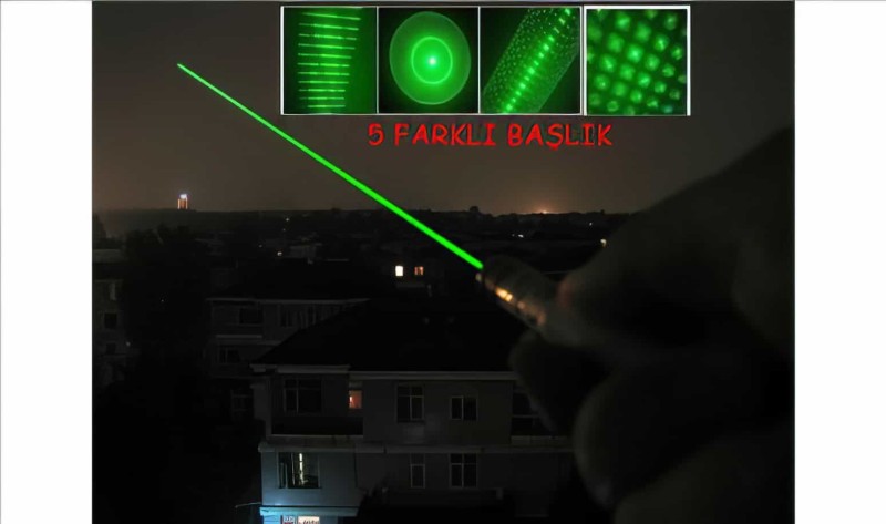  - Yeşil Lazer Pointer 100mw (green Laser) 5 Başlıklı